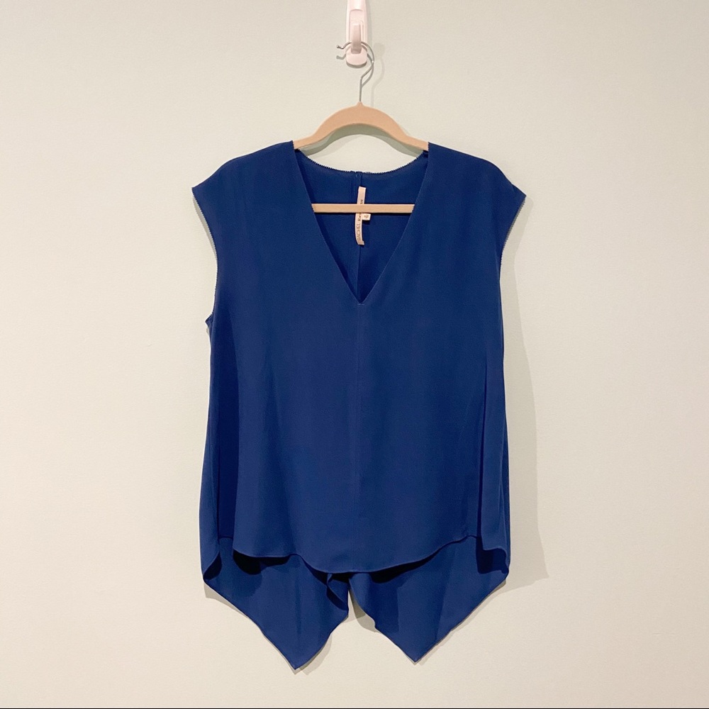 RACHEL ROY Sydney Asymmetrical Dark Blue Top